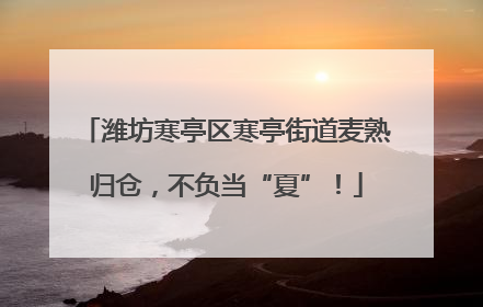 潍坊寒亭区寒亭街道麦熟归仓，不负当“夏”！