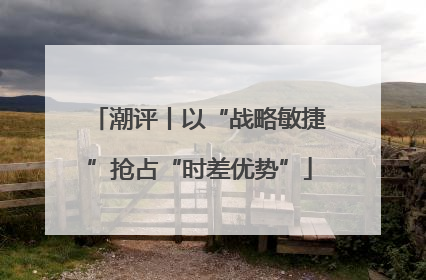 潮评丨以“战略敏捷”抢占“时差优势”