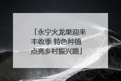 永宁火龙果迎来丰收季 特色种植点亮乡村振兴路