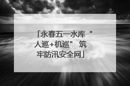 永春五一水库“人巡+机巡” 筑牢防汛安全网