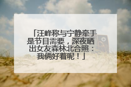 汪峰称与宁静牵手是节目需要，深夜晒出女友森林北合照：我俩好着呢！