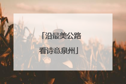 沿最美公路 看诗意泉州