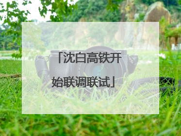 沈白高铁开始联调联试