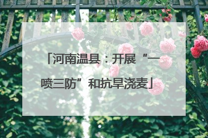 河南温县：开展“一喷三防”和抗旱浇麦