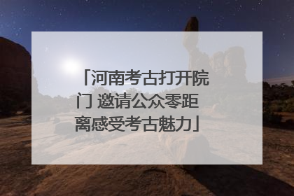 河南考古打开院门 邀请公众零距离感受考古魅力