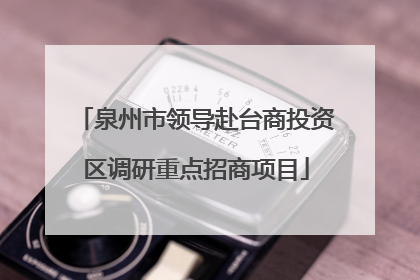 泉州市领导赴台商投资区调研重点招商项目
