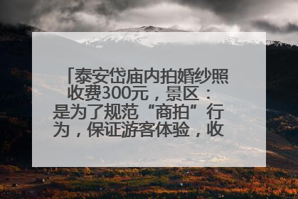 泰安岱庙内拍婚纱照收费300元，景区：是为了规范“商拍”行为，保证游客体验，收取费用全部上交国库