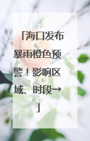 海口发布暴雨橙色预警！影响区域、时段→