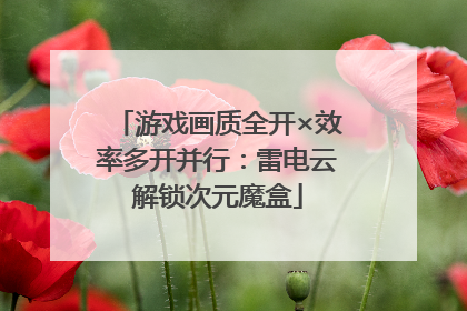 游戏画质全开×效率多开并行：雷电云解锁次元魔盒