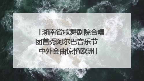 湖南省歌舞剧院合唱团首秀阿尔巴音乐节 中外金曲惊艳欧洲