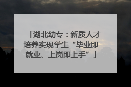 湖北幼专：新质人才培养实现学生“毕业即就业、上岗即上手”