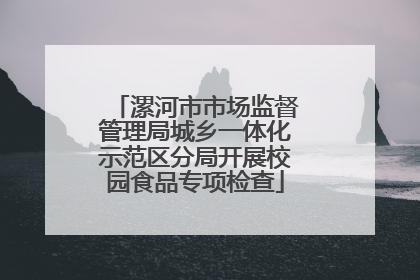 漯河市市场监督管理局城乡一体化示范区分局开展校园食品专项检查
