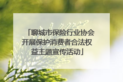聊城市保险行业协会开展保护消费者合法权益主题宣传活动