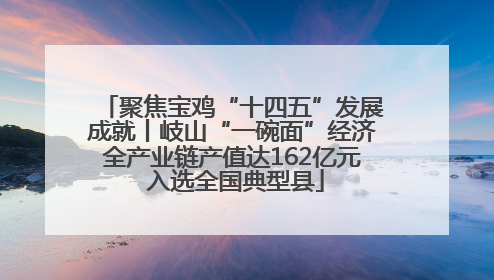 聚焦宝鸡“十四五”发展成就丨岐山“一碗面”经济全产业链产值达162亿元 入选全国典型县