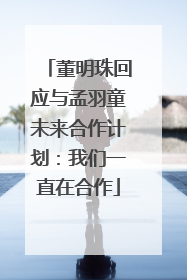 董明珠回应与孟羽童未来合作计划：我们一直在合作
