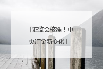 证监会核准！中央汇金新变化