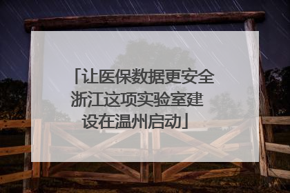 让医保数据更安全 浙江这项实验室建设在温州启动