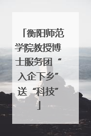 衡阳师范学院教授博士服务团“入企下乡”送“科技”