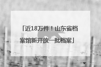 近18万件！山东省档案馆新开放一批档案