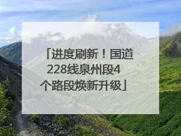 进度刷新！国道228线泉州段4个路段焕新升级