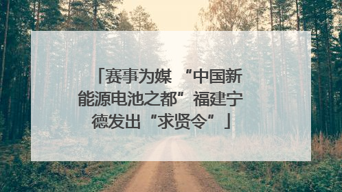 赛事为媒 “中国新能源电池之都”福建宁德发出“求贤令”