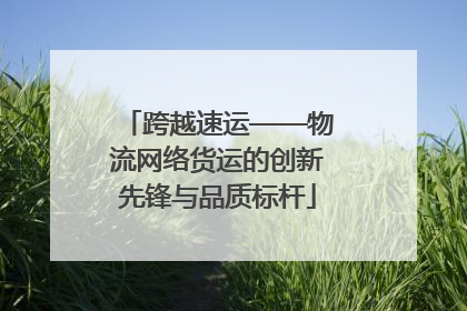 跨越速运——物流网络货运的创新先锋与品质标杆
