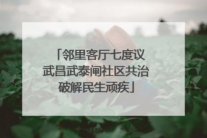 邻里客厅七度议 武昌武泰闸社区共治破解民生顽疾