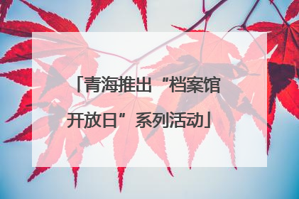 青海推出“档案馆开放日”系列活动