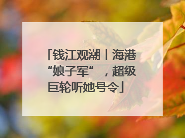 钱江观潮丨海港“娘子军”，超级巨轮听她号令
