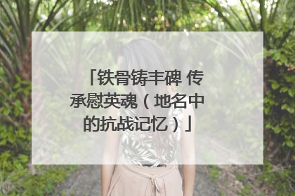 铁骨铸丰碑 传承慰英魂（地名中的抗战记忆）