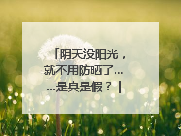 阴天没阳光，就不用防晒了……是真是假？｜谣言终结站