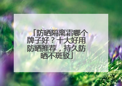 防晒隔离霜哪个牌子好？十大好用防晒推荐，持久防晒不斑驳