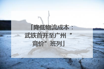降低物流成本：武铁首开至广州“竞价”班列