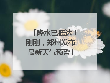 降水已抵达！刚刚，郑州发布最新天气预警