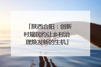 陕西合阳：创新村规民约让乡村治理焕发新的生机