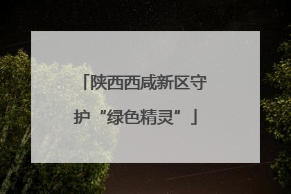 陕西西咸新区守护“绿色精灵”