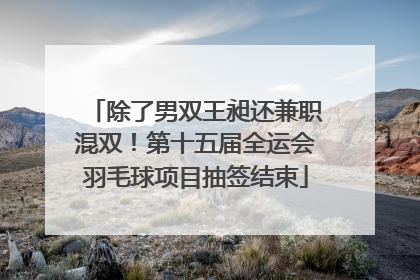 除了男双王昶还兼职混双！第十五届全运会羽毛球项目抽签结束