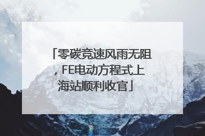 零碳竞速风雨无阻，FE电动方程式上海站顺利收官