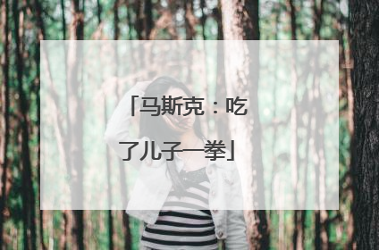 马斯克：吃了儿子一拳