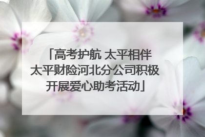 高考护航 太平相伴 太平财险河北分公司积极开展爱心助考活动