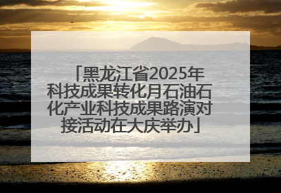 黑龙江省2025年科技成果转化月石油石化产业科技成果路演对接活动在大庆举办