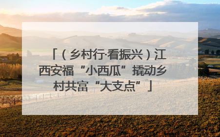 （乡村行·看振兴）江西安福“小西瓜”撬动乡村共富“大支点”