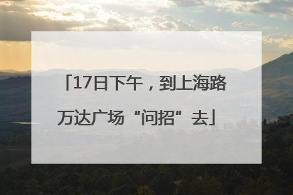 17日下午，到上海路万达广场“问招”去