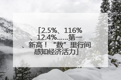 2.5%、116%、12.4%……第一、新高！“数”里行间感知经济活力
