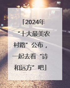 2024年“十大最美农村路”公布，一起去看“诗和远方”吧