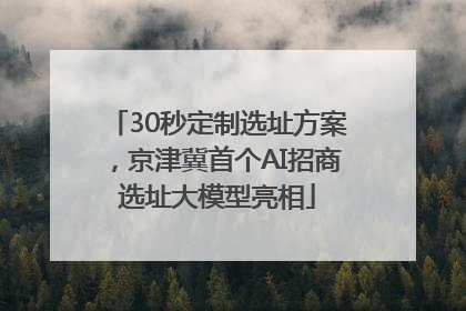 30秒定制选址方案，京津冀首个AI招商选址大模型亮相