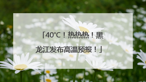 40℃！热热热！黑龙江发布高温预报！