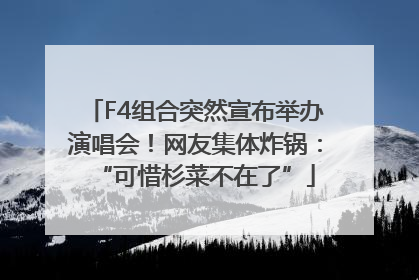 F4组合突然宣布举办演唱会！网友集体炸锅：“可惜杉菜不在了”