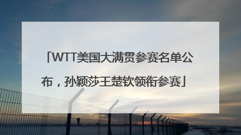WTT美国大满贯参赛名单公布，孙颖莎王楚钦领衔参赛