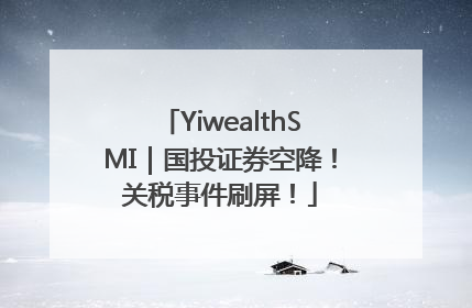 YiwealthSMI｜国投证券空降！关税事件刷屏！